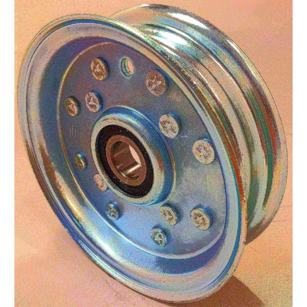 Terre Products Flat Idler Pulley - 4'' Flat Dia. - 5/8'' Bore - Steel 31400100